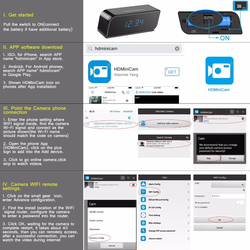 Микро Wifi IP камера HD 1080P Часы Мини видеокамера беспроводной видео рекордер безопасности цифровая камера Датчик Обнаружения Движения Скрытый T