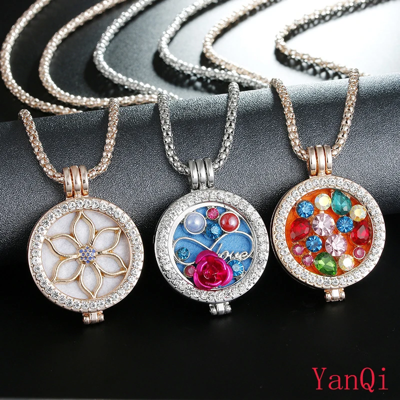 Yanqi Новая мода цветок полный бусы ожерелье DIY ароматерапия эфирные масла можно