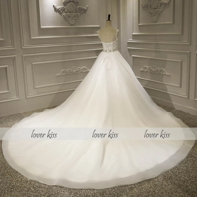 Lover Kiss Vestido De Noiva гламур кружево без рукавов свадебное платье корсет блеск лента невесты плюс размеры mariage robe mariee