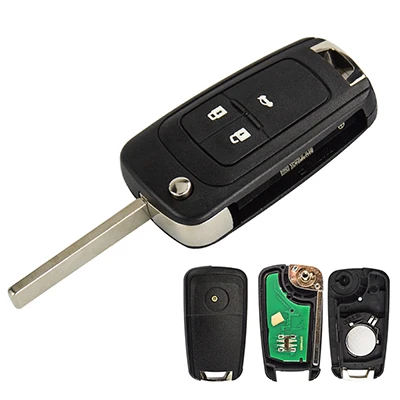 433MHz ID46 3BTN OkeyTech Автомобильный Дистанционный Ключ DIY для OPEL/VAUXHALL 433 МГц с чипом ID46 для Astra J Corsa E Insignia Zafira C 2009- 2 3 4 кнопки - Количество кнопок: 433MHz ID46 3BTN