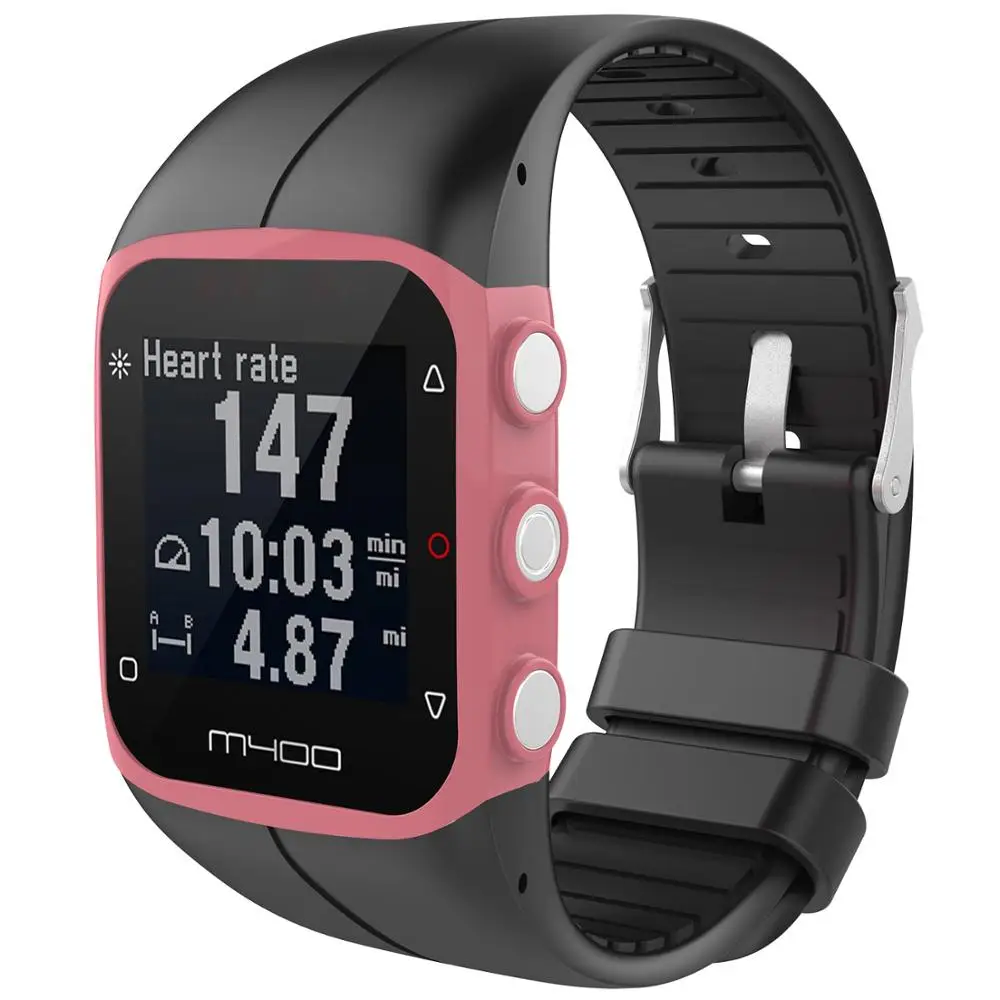 2в1 силиконовый ремешок для смарт-часов+ ТПУ полный Чехол для Polar M430 Polar M400 спортивный ремешок на запястье Сменные аксессуары для браслетов