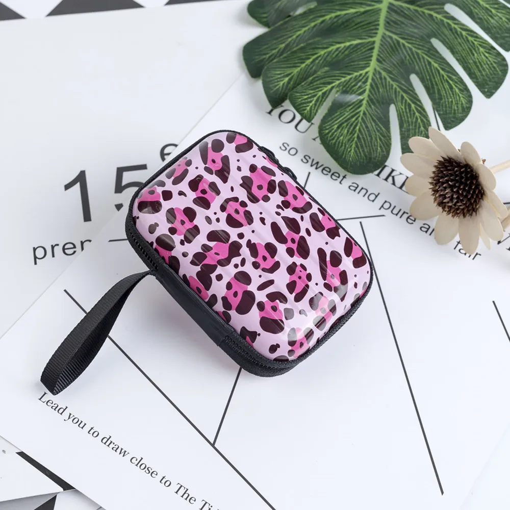 Pink Snaihouse, леопардовая расцветка, пятна, цифровая 3C сумка для хранения, нулевой кошелек, ювелирный органайзер, коробка, леопардовая текстура, коробка для хранения, Органайзер - Цвет: Pink