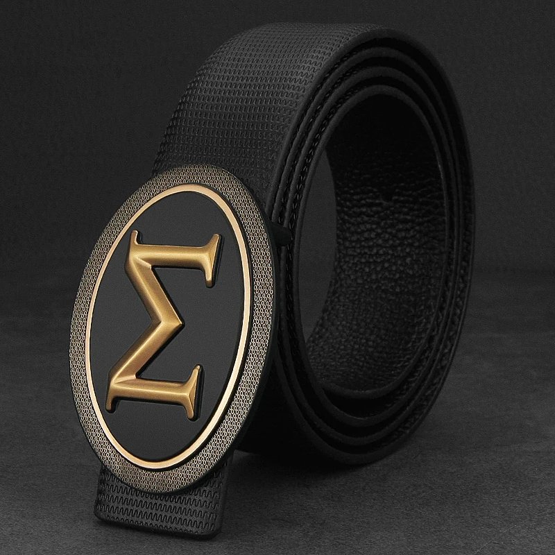 Casual off white letter M men genuine leather belt fashion luxury brand fancy vintage jeans waist belt cintos para hombre marca