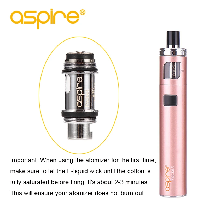 10 шт./лот PockeX катушки головки 0.6ohm провод для электронных сигарет Aspire Карманный