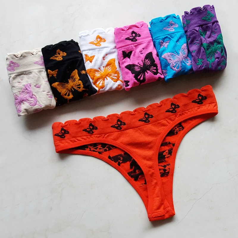 Сексуальные женские с принтом бабочки Active нижнее белье кружевные трусы