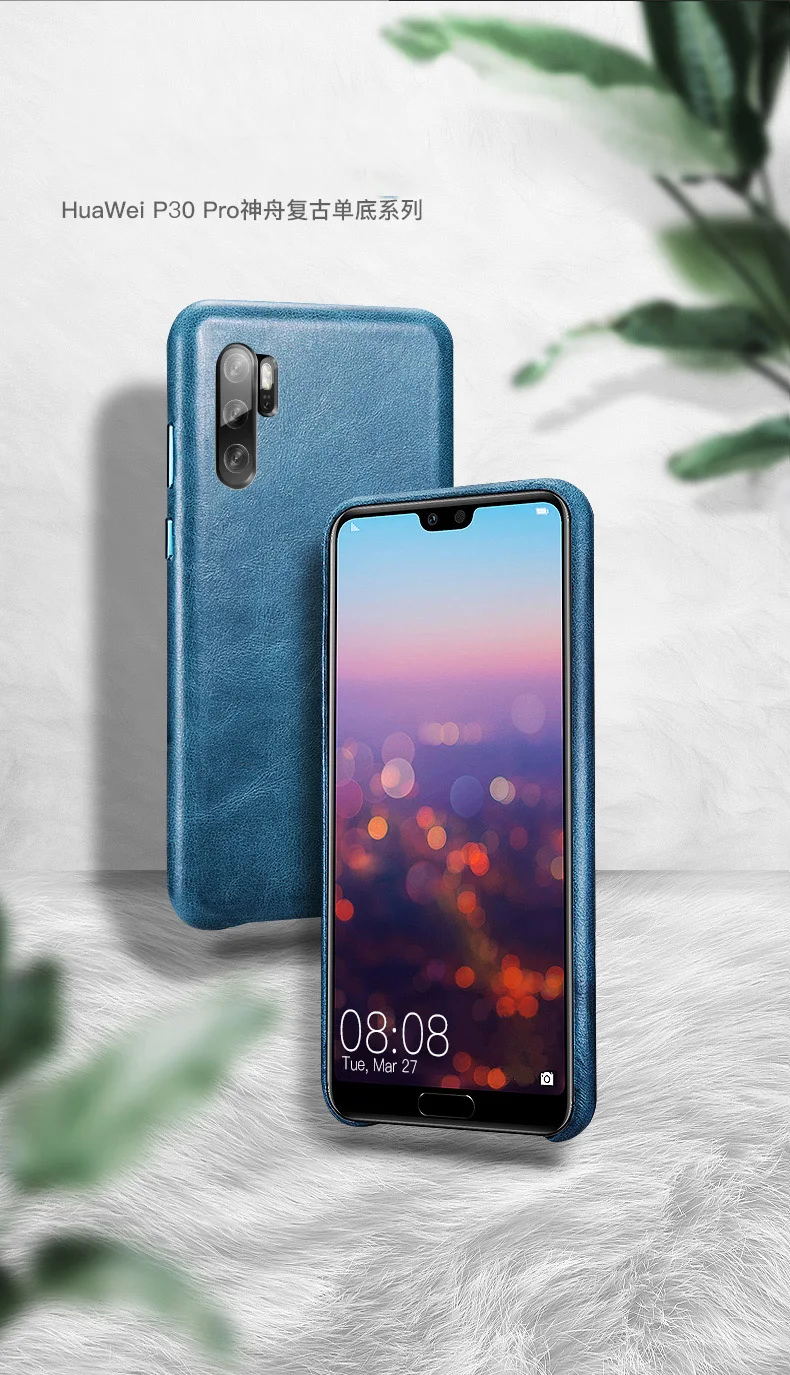 Первый слой воловьей кожи чехол для телефона huawei P30 PRO P30 чехол матовый Ретро Натуральная кожа
