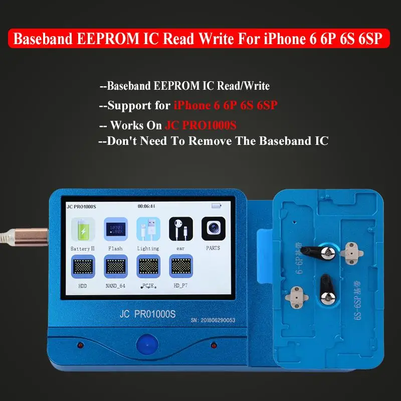 JC PRO1000S Baseband EEPROM IC чип программист чтение записи для iPhone 6 6P 6S 6SP Инструменты