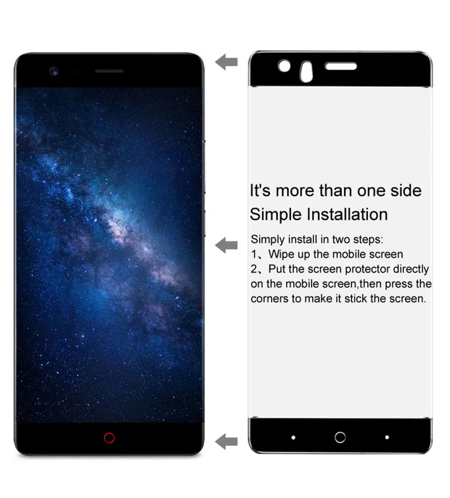 Imak Оригинальное полное покрытие закаленное стекло для ZTE Nubia Z17 5 &quotпремиум-класса