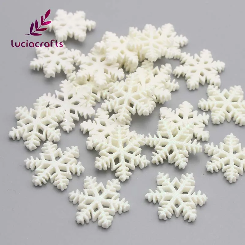 Lucia Crafts 24 шт./лот пластиковая искусственная Рождественская Снежинка с блестящей