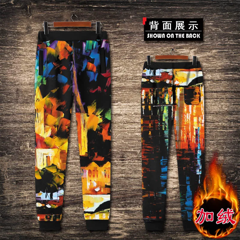 

Bright floral pattern vintage printing fashion casual hip hop joggers New arrival 2018 quality oversized loose pants men S-XXXXL