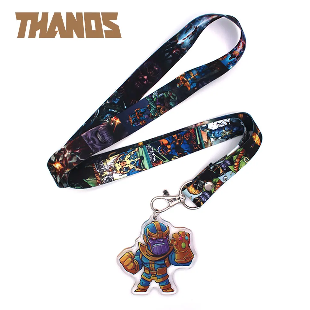 Marvel Thanos телефонная веревка AvengersPattern Подвеска из ПВХ брелок для телефона на шею