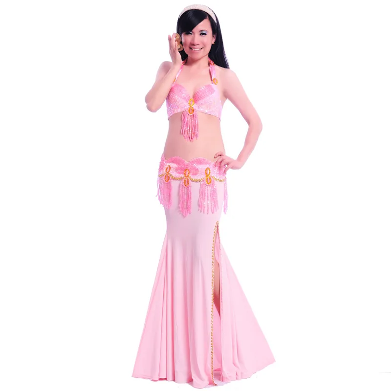 Костюм для профессионального танца живота 2 шт. бюстгальтер с поясом 34b/c 36b/c 38b/c 8