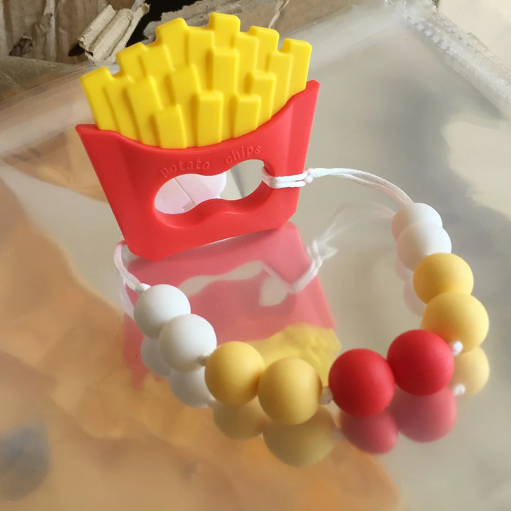 Potato Chips Teether Pacifier Clip BPA Free Silicone Pendant Clips for baby toys | Украшения и аксессуары