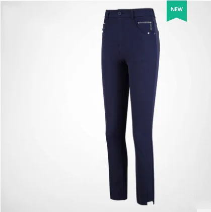 Navy Pants PGM, новинка, женские летние штаны для гольфа, длина по щиколотку, черные, темно-синие брюки для гольфа, женские спортивные летние футболки для гольфа, есть воротник, рубашка поло - Цвет: Navy Pants