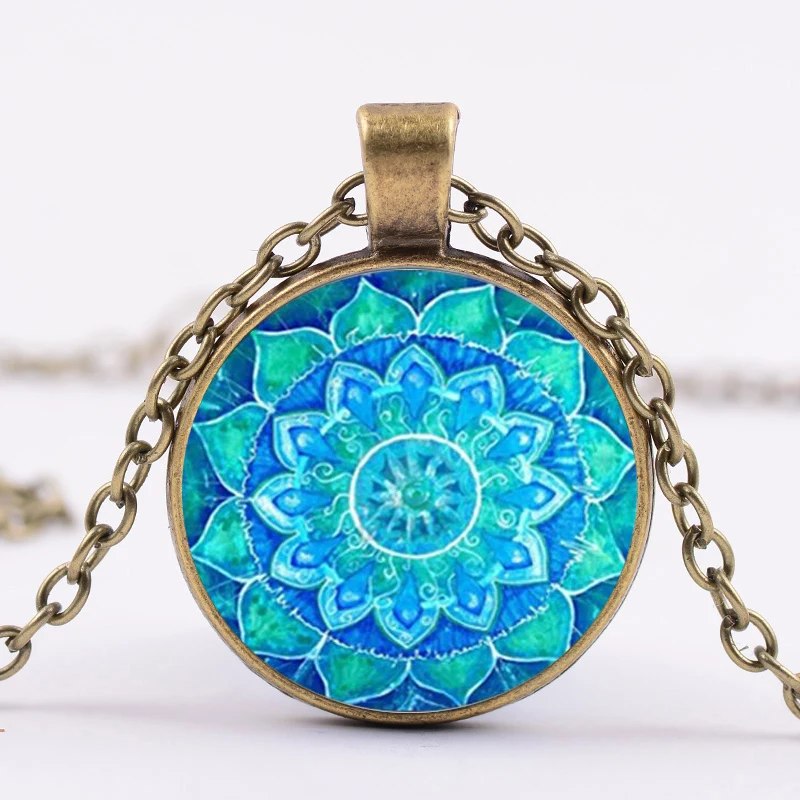 Длинное ожерелье SONGDA с индуийской мандалой и лотосом искусство тотем