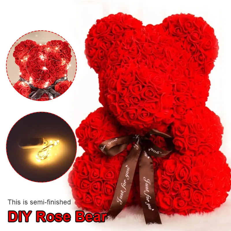 DIY Подарочный набор Роза медведь 35 см Форма для собаки искусственная Цветок