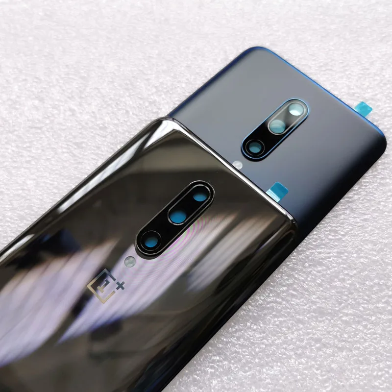 Новая задняя крышка из закаленного стекла для OnePlus 7 Pro, запасные части, задняя крышка для батареи, корпус+ рамка для камеры+ крышка для вспышки