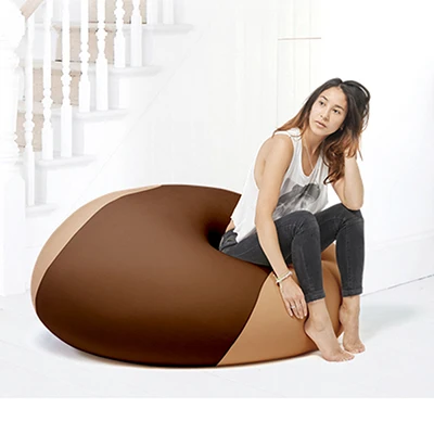 cream brown Levmoon зерен риса погремушка диван кресло для взрослых сиденье Zac Bean Bag кровать покрытия без заполнения Крытый Beanbags - Цвет: cream brown