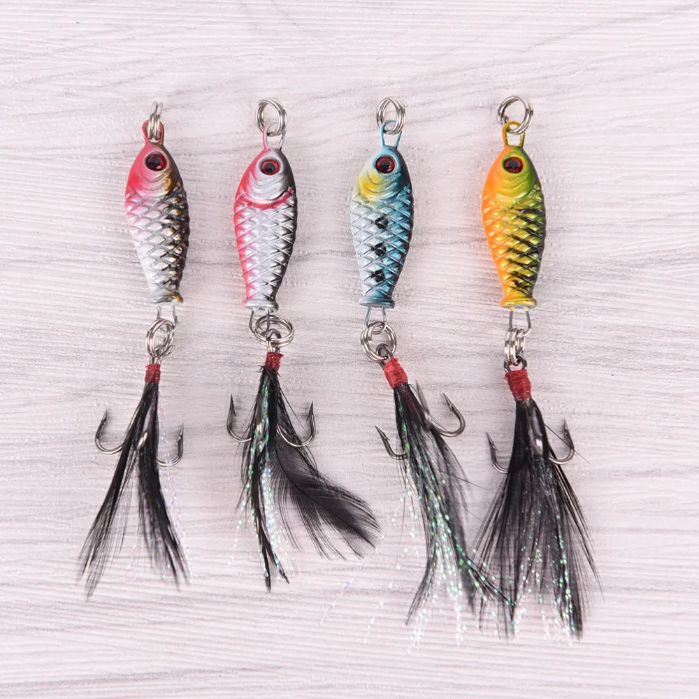 4pcs Wholesale Carbon Steel Hard Metal High Fishing Lures Small Minnow Lure Bass Crank Bait Tackle Artificial Lurs Swimbaits | Спорт и