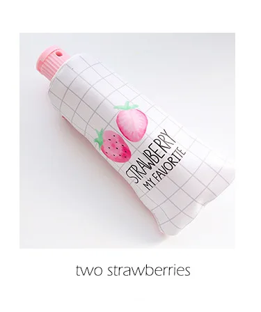 two strawberries Kawaii Милая зубная паста клубника пенал для карандашей для девочек школьные принадлежности канцелярские принадлежности ПУ кожа пеналы для ручек коробка sl1105 - Цвет: two strawberries