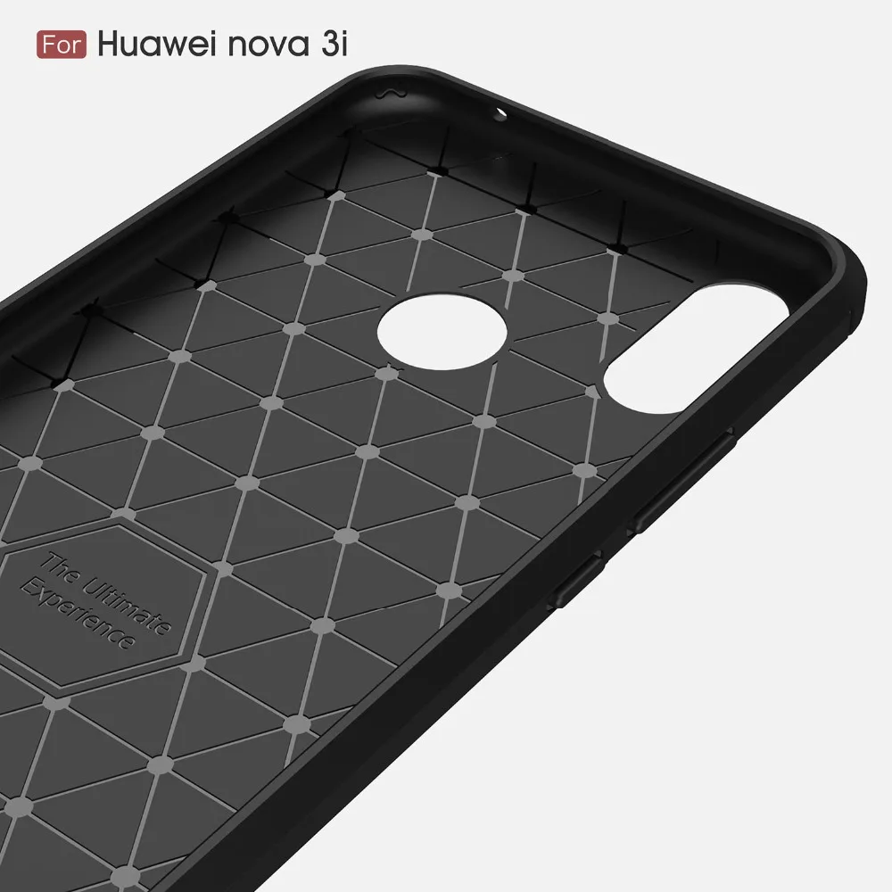 Прочный защитный гибкий Корпус из ТПУ углеродного волокна для huawei P Smart Plus чехол