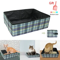 portable cat toilet bedpans foldable travel cat litter box outdoor oxford puppy kitten toilet training cleaning product for cats