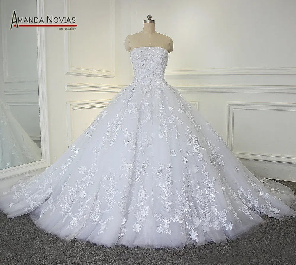 Бальное платье свадебное 2019 Amanda Novias реальные фотографии с длинным шлейфом|gown