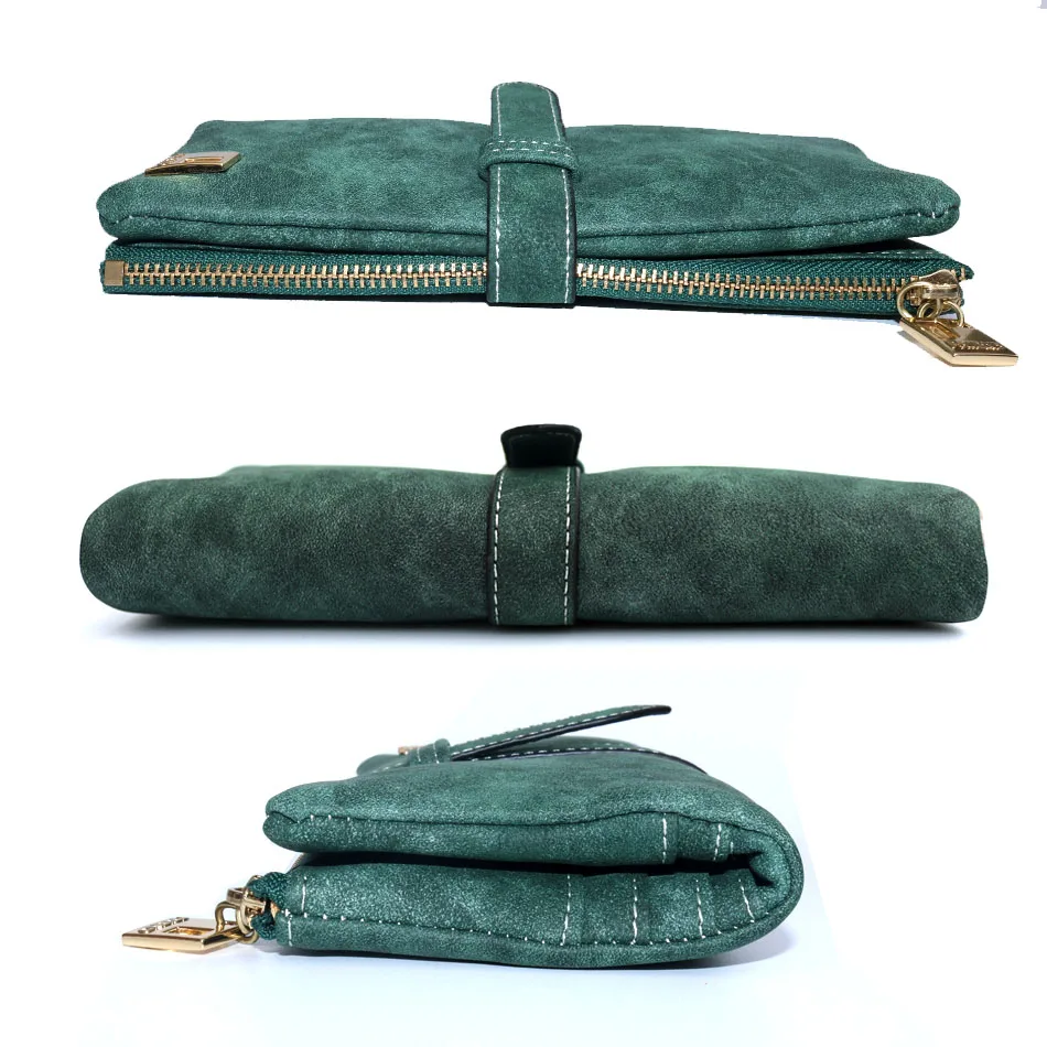 Женский кошелек из нубука и кожи на молнии|women wallets nubuck|long pursewomen long purse |
