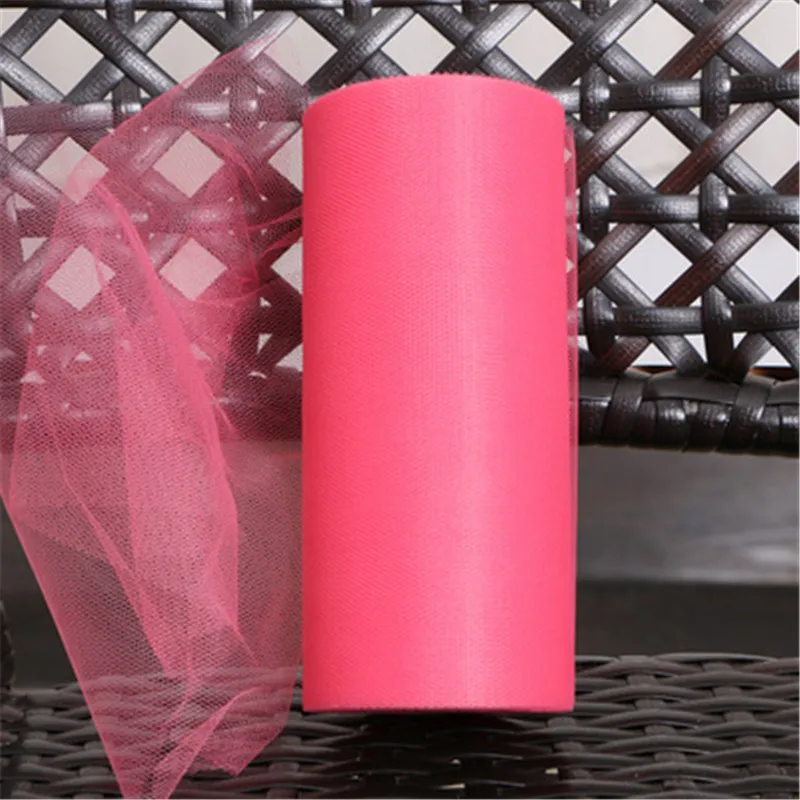 Red 22 м* 15 см Mariage пряжа Тюль рулон прозрачной органзы ткань день рождения, мероприятие, вечеринка принадлежности для свадьбы украшения дома - Цвет: Red