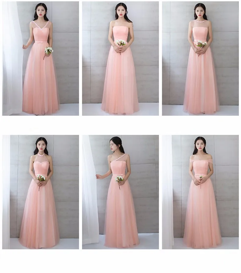 Розовое длинное платье в пол с V-образным вырезом | Свадьбы и торжества