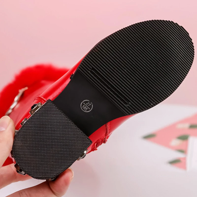 Высокие сапоги для девочек Высококачественная теплая зимняя обувь Нескользящие