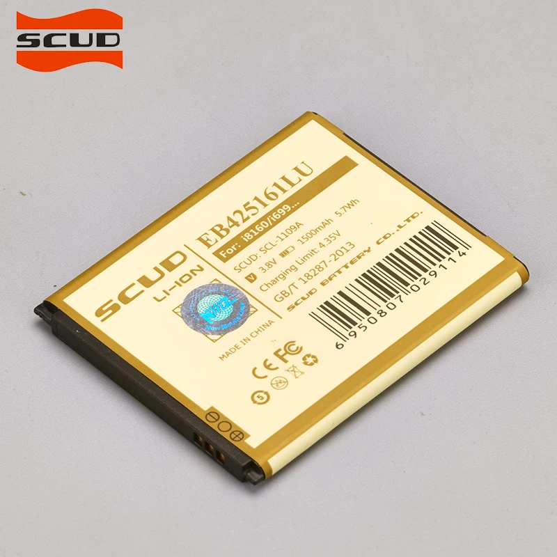 SCUD Оригинальный аккумулятор для телефона EB425161LU Samsung i699/i739/i759/i8160/i8190 GALAXY S3 Mini/S7562/S7568
