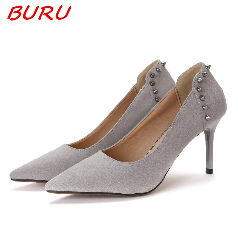 Экстремальные Тонкие Туфли На Каблуках Женщина Высоких Насосы чистый цвет обувь