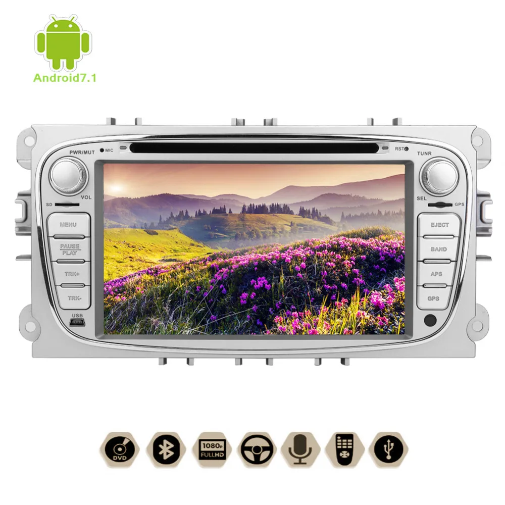 EinCar 7 ''Android 1 Восьмиядерный автомобильный стерео DVD CD плеер 1080 P видео в тире gps