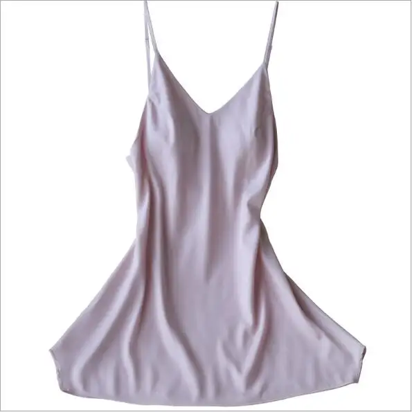 

Fdfklak Summer Lingerie Sexy 2018 New Spaghetti Strap Nightgowns Sleepshirts Satin Sleepwear Sexy Lingerie For Women M-XXL Q677