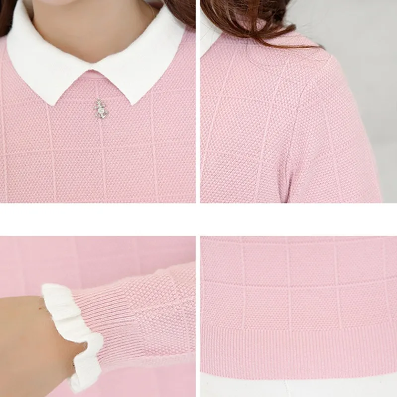 

IOQRCJV Woman Sweater 2018 Autumn Winter Long-sleeve Sweater Large Size Lady Clothing Fashion Short Female Pullover Sweater K806