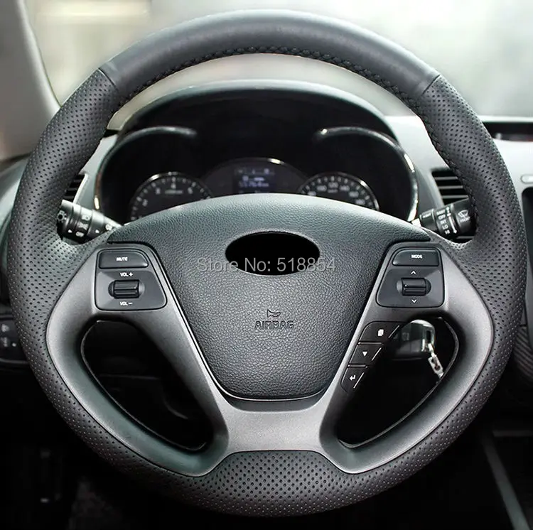 Черный чехол рулевого колеса автомобиля из искусственной кожи для Kia K3 2013 Kia K2 Kia Ceed Cee 'd 2013 Kia Cerato 2013