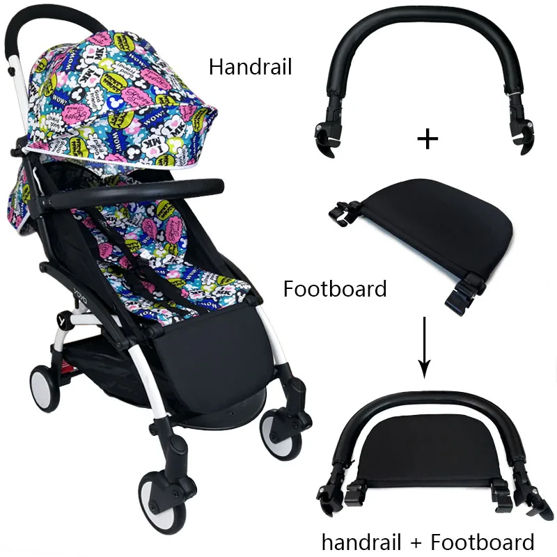 

Baby Stroller Footboard & Leather Bumper Bar & Handrest Baby Stroller Accessories Fit Yoyo Yoya YuYu Pram Armrest Footrest