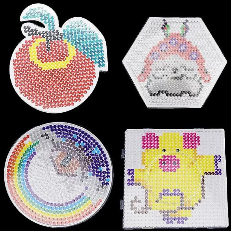 

5 мм Hama Beads образовательный 3D пазл Perler Beads наклеиваемая доска головоломки игрушки Прозрачная форма шаблон для детей juguetes