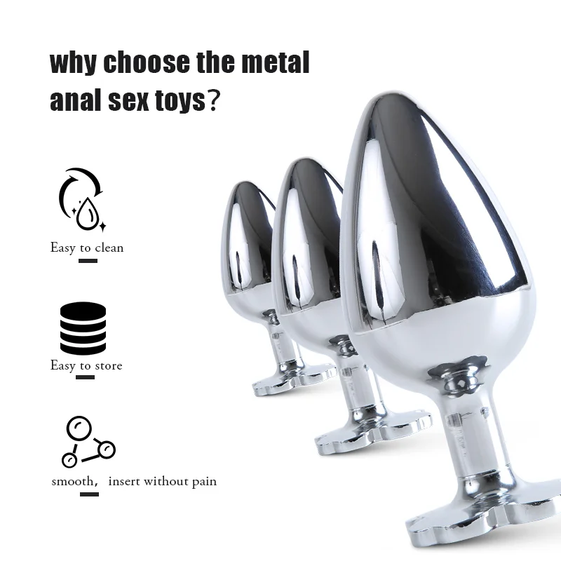 Анальная пробка из нержавеющей стали вибратор-пуля Анус Стимулятор точки G
