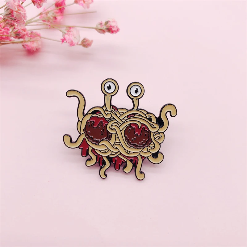 Креативные Броши из эмалированного сплава с изображением забавной пищи лапши