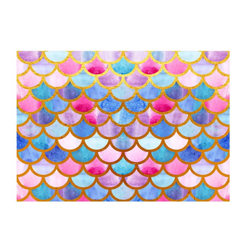 MMD Scales backdrop 7x5ft под морем Русалка фон синий морской замок оболочки фотография Фон дети Русалка тематический день рождения украшения - Color: MMD Scales backdrop