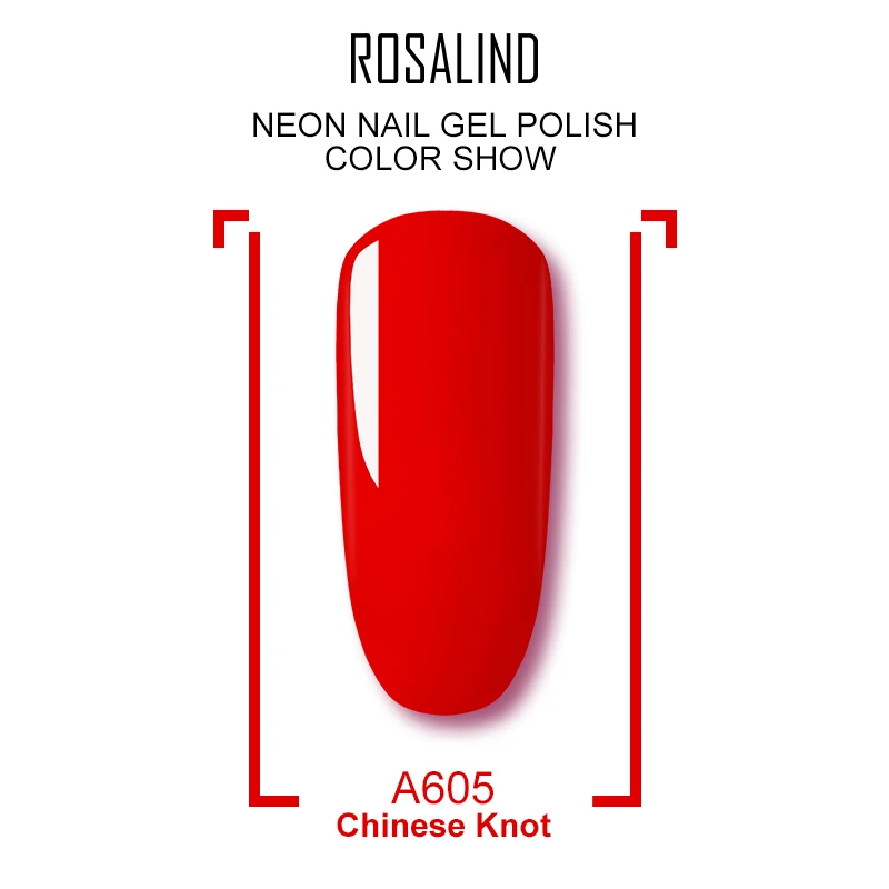 A605 ROSALIND неоновый Гель-лак для ногтей набор Vernis полупостоянные гибридные лаки для маникюра UV Soak Off Primer Poly Gel Base Top Coat - Цвет: A605
