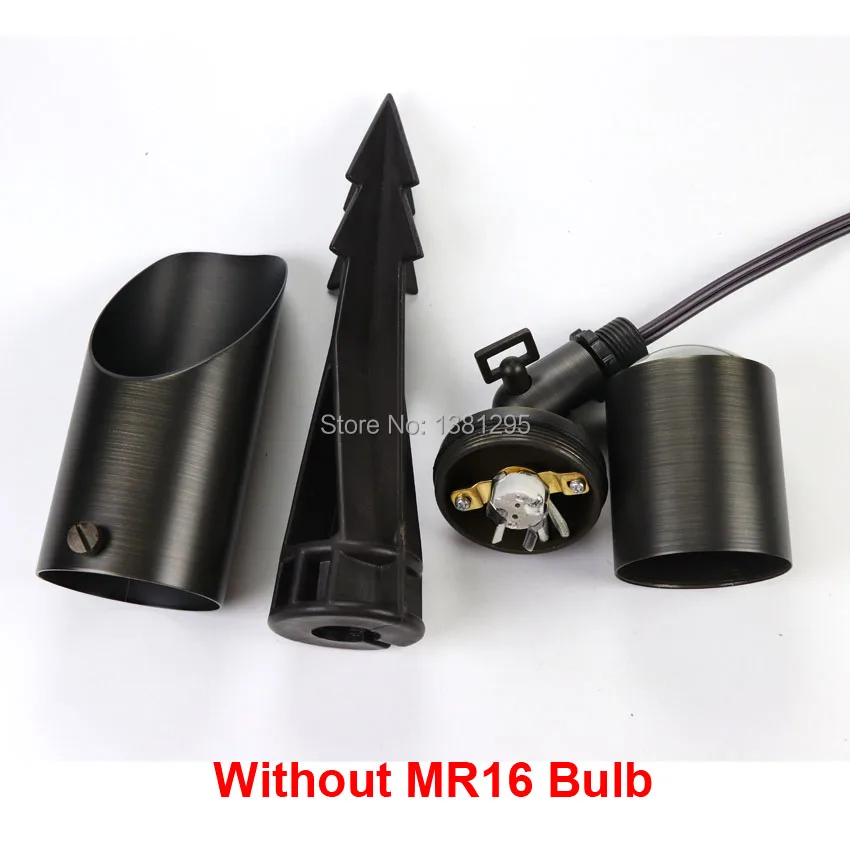 Without MR16 Bulb Латунь 12V низшее Напряжение светодиодный открытый ландшафтный светильник ing Водонепроницаемый центра сада и лужайки светильник MR16 лампы вверх светильник дерево Точечный светильник бронза - Испускаемый цвет: Without MR16 Bulb