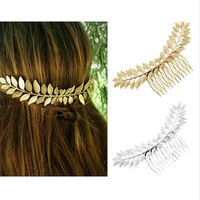greek bridal wedding hair accessories headdress gold silver olive leaf headband hair comb clip hairpin crown jewelry headpiece