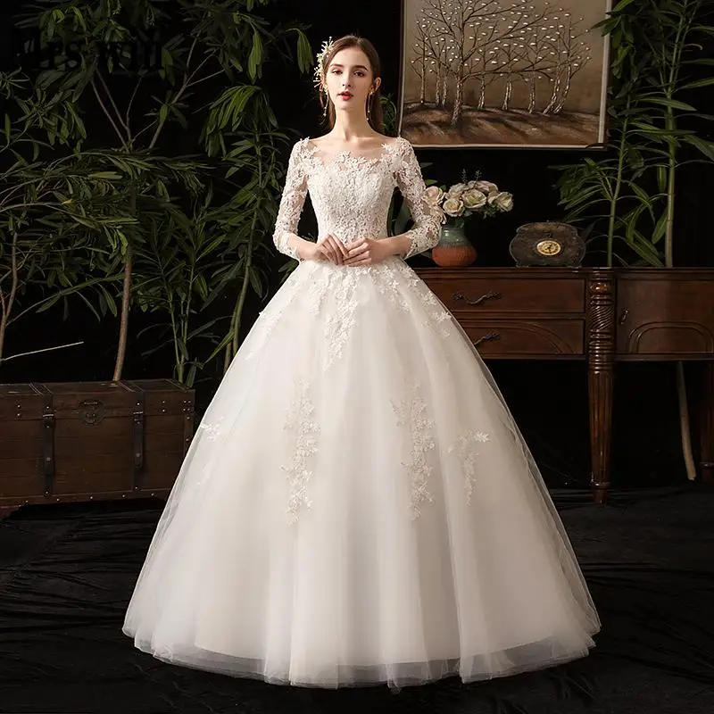 Mrs Win 2021 кружевные свадебные платья с длинным рукавом роскошное мусульманское