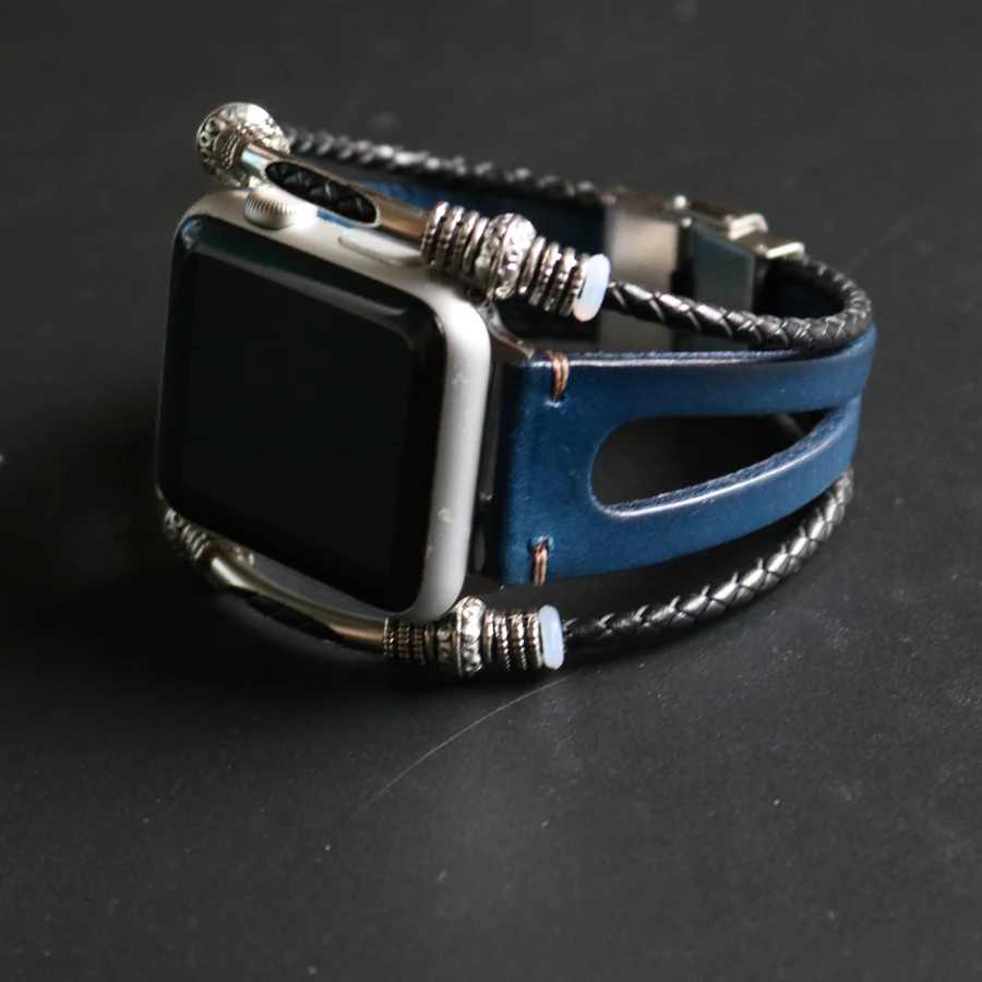 LAOKE браслет ручной работы ремешок для часов Apple Watch 42 мм 38 из натуральной кожи