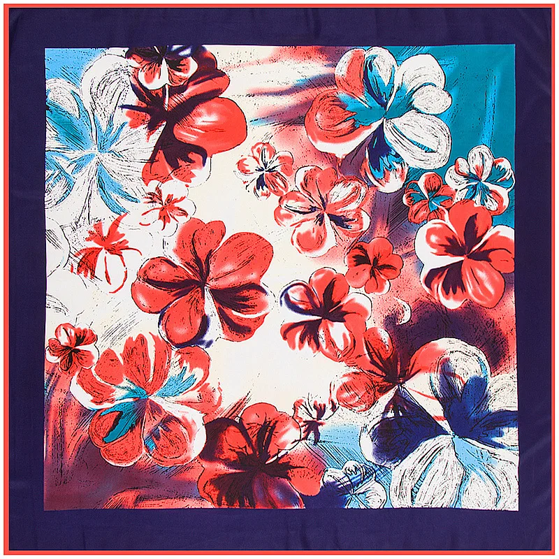 Новый роскошный брендовый 100% саржевый шелковый шарф для женщин цвета в богемном