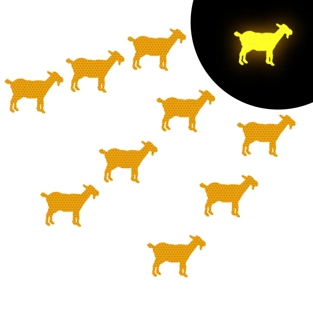 10Pcs Goat Shape Reflective Strips Car Self Adhesive Reflector Stickers Motorcycle Bicycle Funny Decoration Decals | Автомобили и