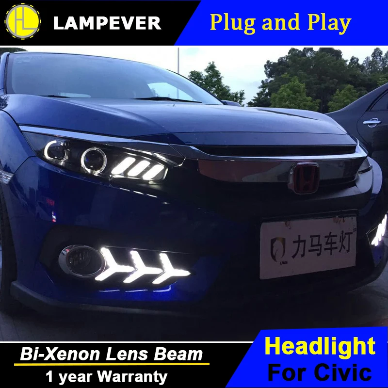 Автомобильный светодиодный налобный фонарь для Honda CIVIC X 10th 2016 2017 задний красный